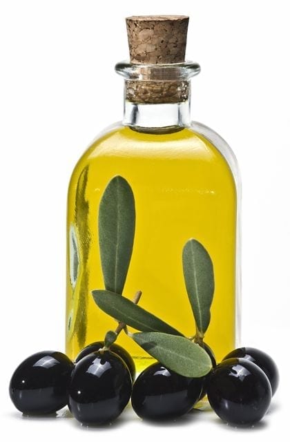 A bottle of extra virgin olive oil